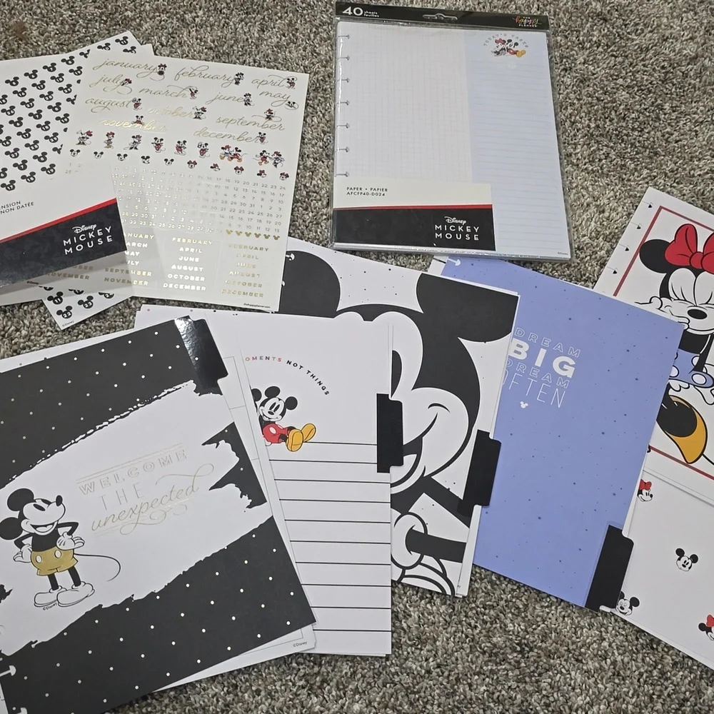 The Happy Planner Disney Mickey Mouse Undated Calender Extension Pack & Paper